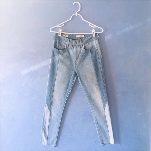 Levi's 721 skinny High-Rise Skinny ankle Jeans in patchwork - NWOT - Picture 5 of 8